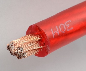 Кабель питания 4ga красный  ARIA  (бухта 30м) обмеднённый алюминий