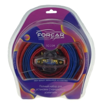 Установочный комплект проводов FORCAR SQ 2.04 для подключения 2х кан.усилителя 4 Ga
