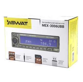 SWAT MEX-3006 UBВ 4*50 вт, син Автопроигрыватель