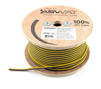 Акустический кабель SWAT SPW-16 /2*1,5мм2, медь,желто-черный,